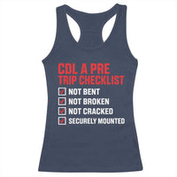 CDL A Pre Trip Checklist Trucker Racerback Tank Top Driver Safety Inspection Graphic