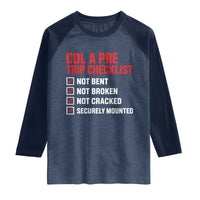 CDL A Pre Trip Checklist Trucker Raglan Shirt Driver Safety Inspection Graphic
