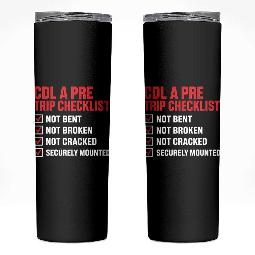 CDL A Pre Trip Checklist Trucker Skinny Tumbler Driver Safety Inspection Graphic