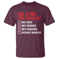 CDL A Pre Trip Checklist Trucker T Shirt Driver Safety Inspection Graphic