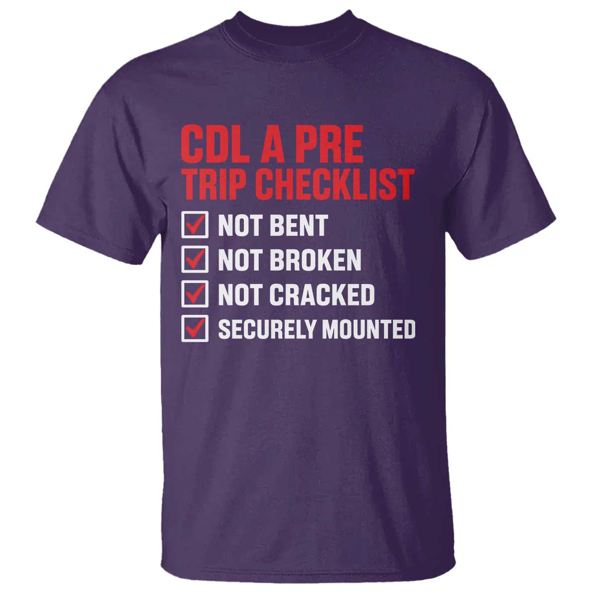 CDL A Pre Trip Checklist Trucker T Shirt Driver Safety Inspection Graphic
