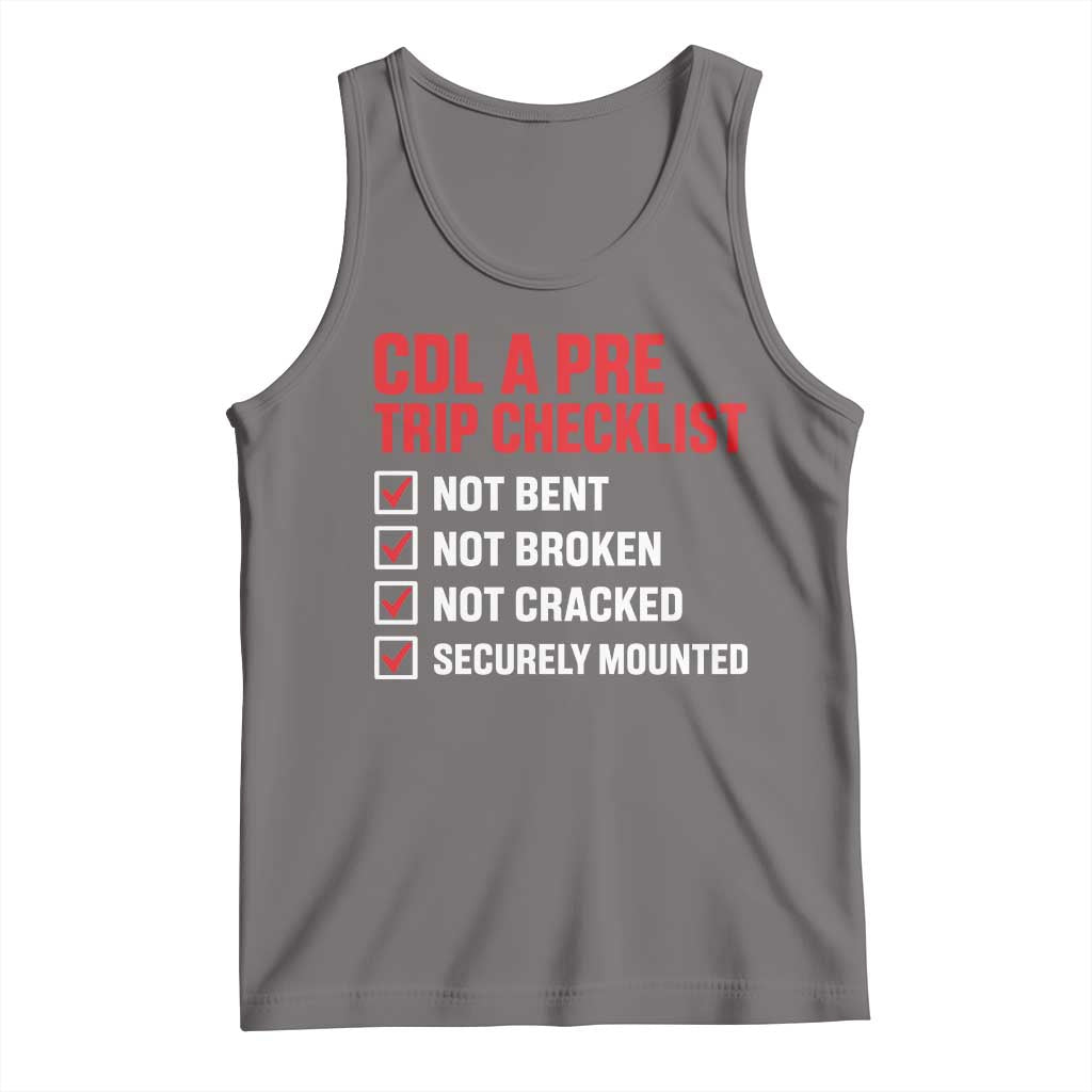 CDL A Pre Trip Checklist Trucker Tank Top Driver Safety Inspection Graphic