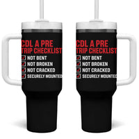 CDL A Pre Trip Checklist Trucker Tumbler With Handle Driver Safety Inspection Graphic