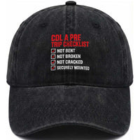 CDL A Pre Trip Checklist Trucker Washed Cotton Baseball Cap Driver Safety Inspection Graphic