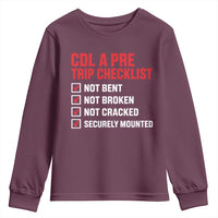 CDL A Pre Trip Checklist Trucker Youth Sweatshirt Driver Safety Inspection Graphic