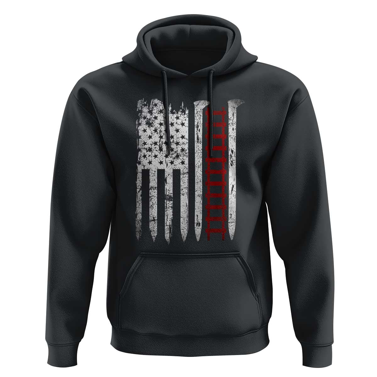 American Flag Railroad Hoodie Railway Workers Track Spike Graphic