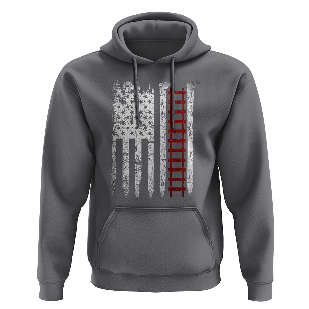 American Flag Railroad Hoodie Railway Workers Track Spike Graphic