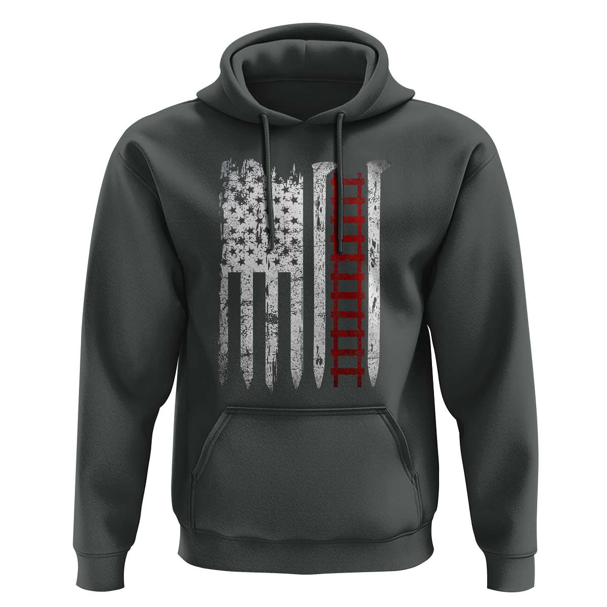 American Flag Railroad Hoodie Railway Workers Track Spike Graphic