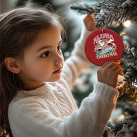 Hawaii Christmas Ornament Surfing Santa With Tattoos Aloha Christmas - Wonder Print Shop