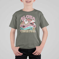 Hawaii Christmas T Shirt For Kid Surfing Santa With Tattoos Aloha Christmas - Wonder Print Shop