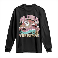 Hawaii Christmas Long Sleeve Shirt Surfing Santa With Tattoos Aloha Christmas