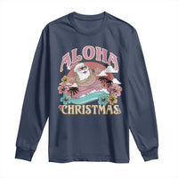 Hawaii Christmas Long Sleeve Shirt Surfing Santa With Tattoos Aloha Christmas