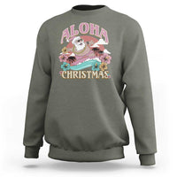 Hawaii Christmas Sweatshirt Surfing Santa With Tattoos Aloha Christmas - Wonder Print Shop