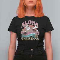 Hawaii Christmas T Shirt For Women Surfing Santa With Tattoos Aloha Christmas - Wonder Print Shop