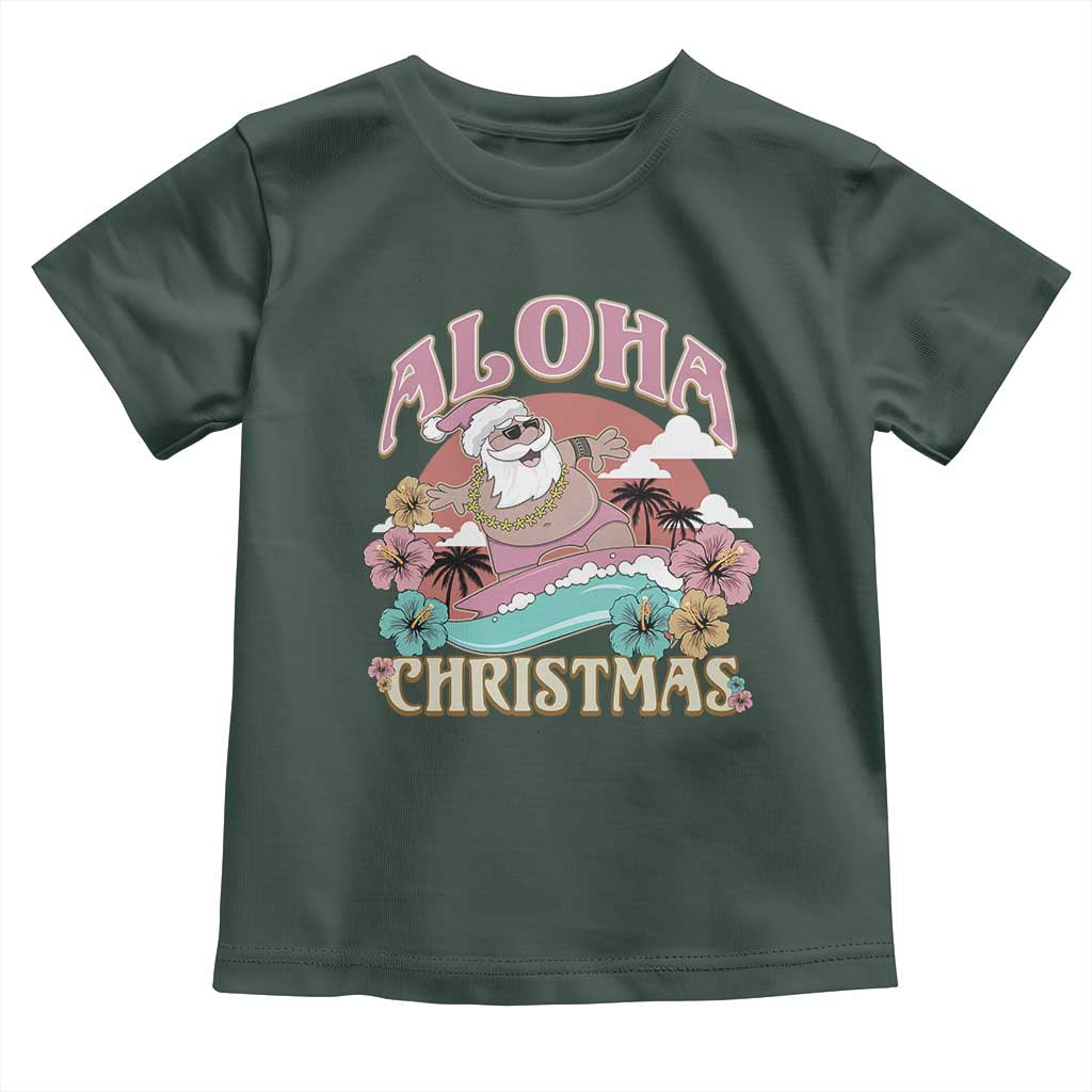 Hawaii Christmas Toddler T Shirt Surfing Santa With Tattoos Aloha Christmas