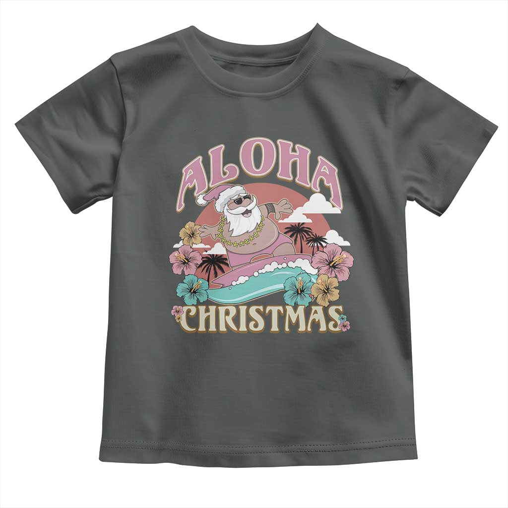 Hawaii Christmas Toddler T Shirt Surfing Santa With Tattoos Aloha Christmas