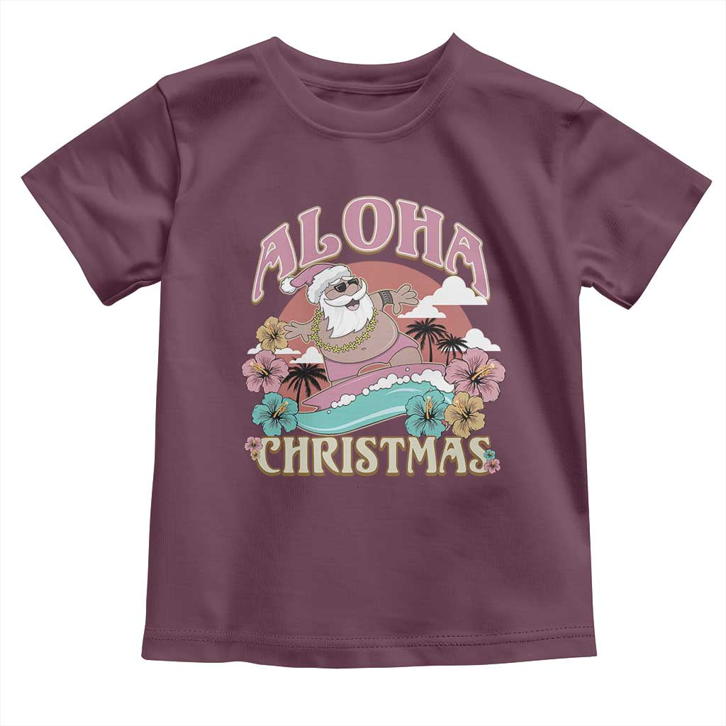 Hawaii Christmas Toddler T Shirt Surfing Santa With Tattoos Aloha Christmas