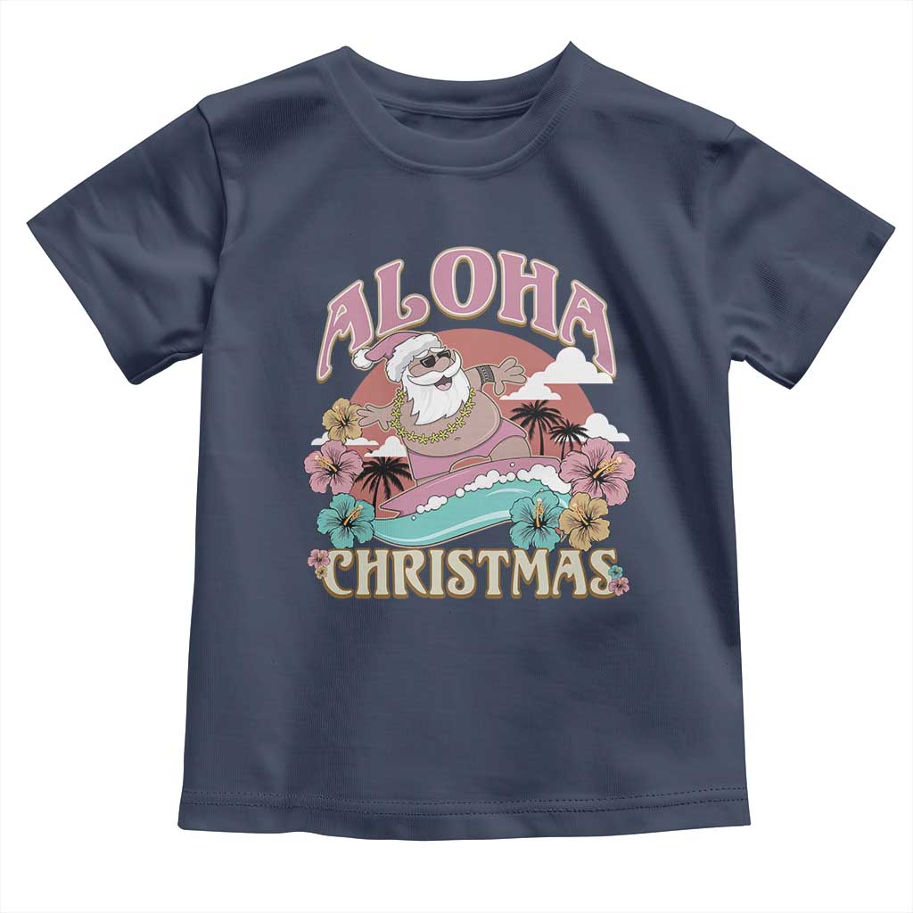 Hawaii Christmas Toddler T Shirt Surfing Santa With Tattoos Aloha Christmas