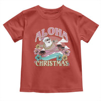 Hawaii Christmas Toddler T Shirt Surfing Santa With Tattoos Aloha Christmas