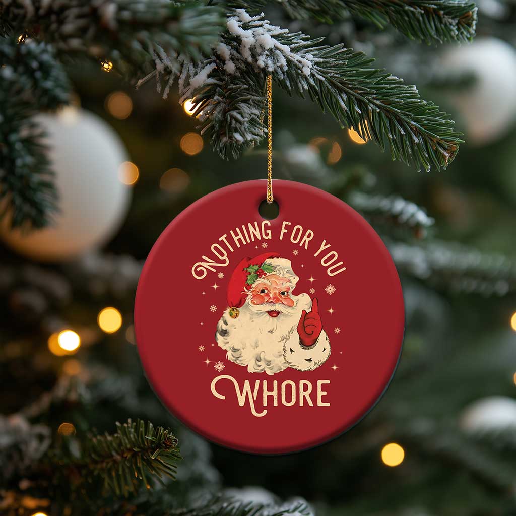 Funny Santa Christmas Ornament Nothing For You Whore Christmas Joke Gift - Wonder Print Shop