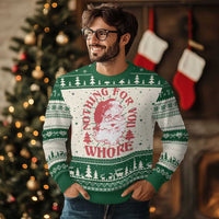 Xmas Santa Ugly Christmas Sweater Vintage Nothing For You Whore Family Xmas - Wonder Print Shop