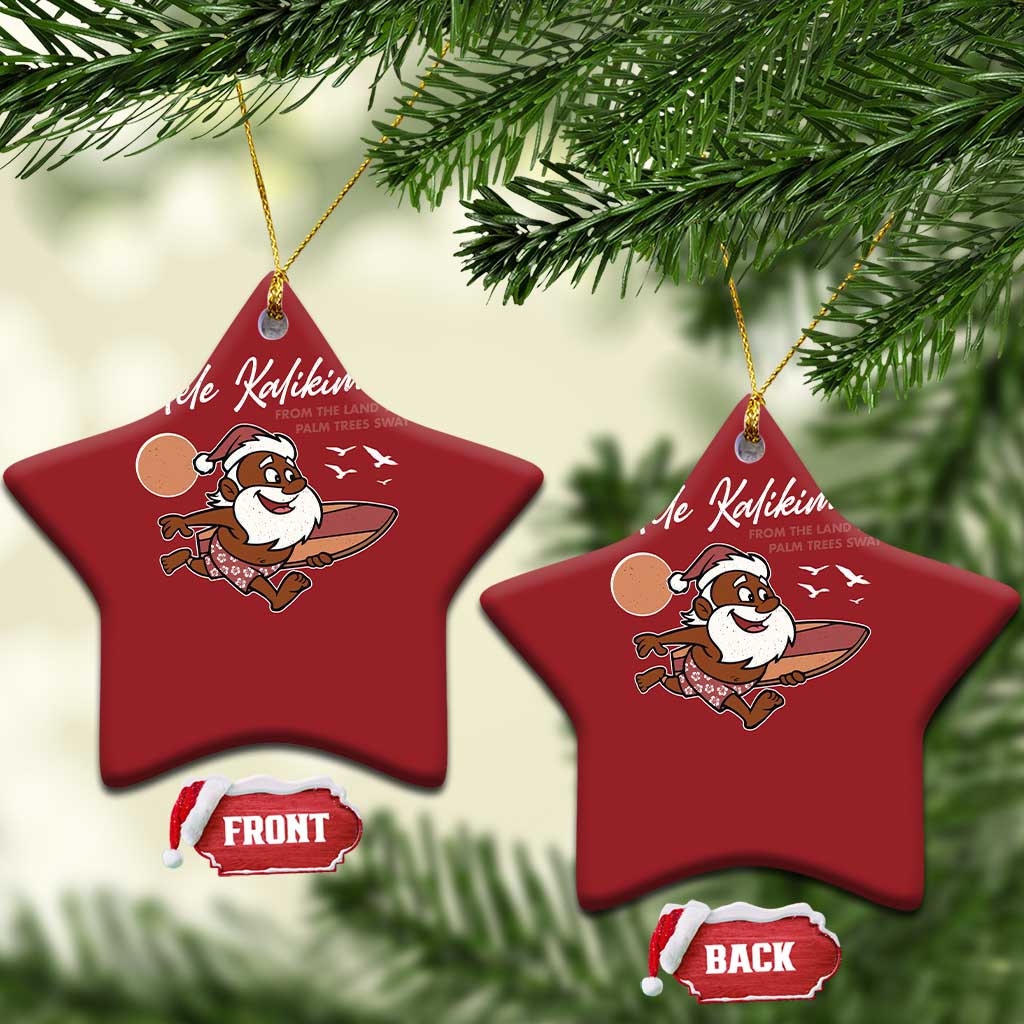 Hawaii Christmas Ornament Beach Holiday Xmas Palm Tree Slay Santa - Wonder Print Shop