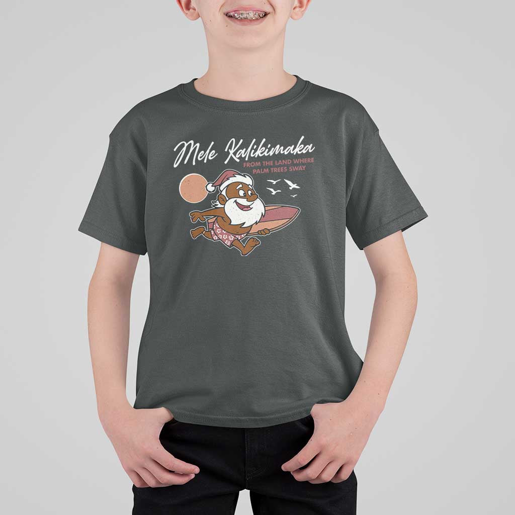 Hawaii Christmas T Shirt For Kid Beach Holiday Xmas Palm Tree Slay Santa - Wonder Print Shop