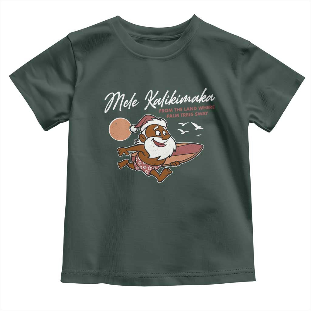 Hawaii Christmas Toddler T Shirt Beach Holiday Xmas Palm Tree Slay Santa