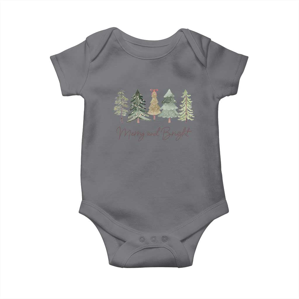 Merry and Bright Trees Baby Onesie Womans Holiday Coquette Tree Bow