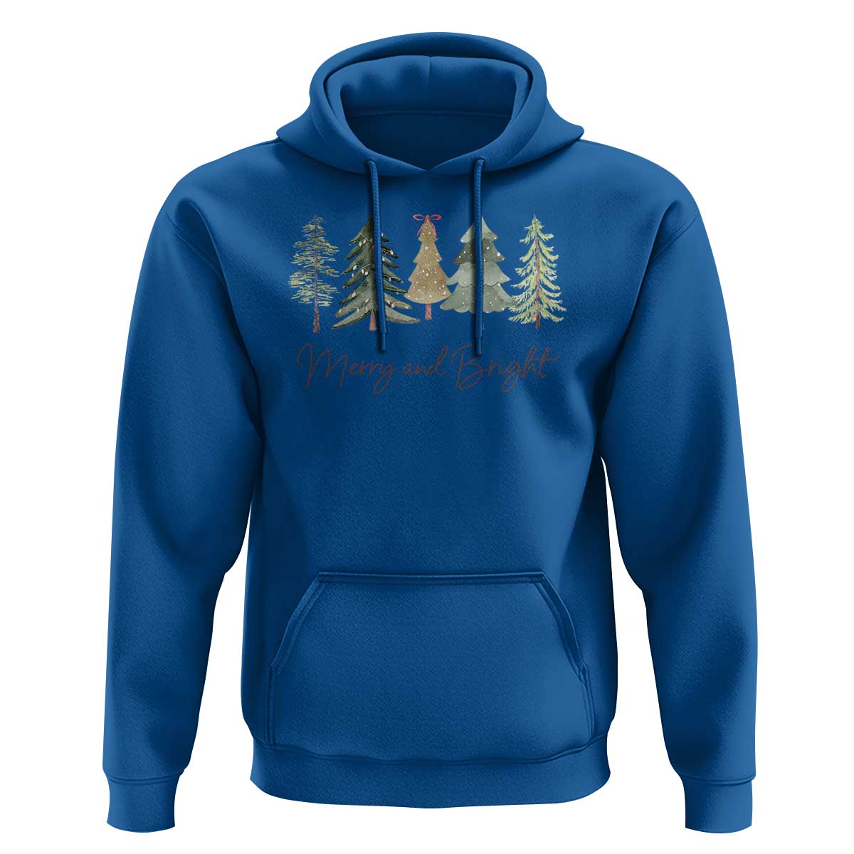 Merry and Bright Trees Hoodie Womans Holiday Coquette Tree Bow