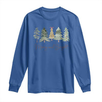 Merry and Bright Trees Long Sleeve Shirt Womans Holiday Coquette Tree Bow