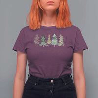 Merry and Bright Trees T Shirt For Women Womans Holiday Coquette Tree Bow - Wonder Print Shop