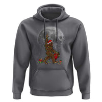 Bigfoot Christmas Tree Lights Hoodie Believe Bigfoot Santa Hat Sasquatch Loves Rock On