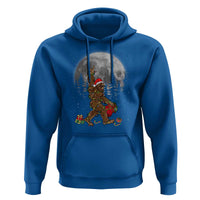 Bigfoot Christmas Tree Lights Hoodie Believe Bigfoot Santa Hat Sasquatch Loves Rock On