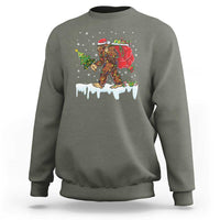 Bigfoot Christmas Tree Lights Sweatshirt Believe Xmas Sasquatch Lovers Funny - Wonder Print Shop