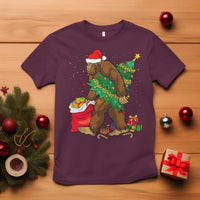 Bigfoot Christmas T Shirt Believe Sasquatch Lovers Xmas Tree Lights - Wonder Print Shop