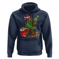 Bigfoot Christmas Hoodie Believe Sasquatch Lovers Xmas Tree Lights