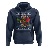 Funny Bigfoot Christmas Hoodie Believe Bigfoot Santa Hat Sasquatch Loves Rock On