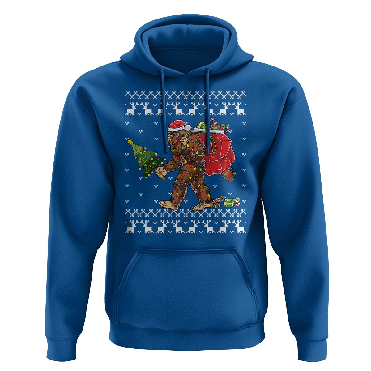 Funny Bigfoot Christmas Hoodie Believe Bigfoot Santa Hat Sasquatch Loves Rock On