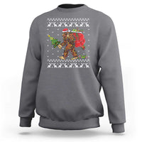 Funny Bigfoot Christmas Sweatshirt Believe Bigfoot Santa Hat Sasquatch Loves Rock On - Wonder Print Shop