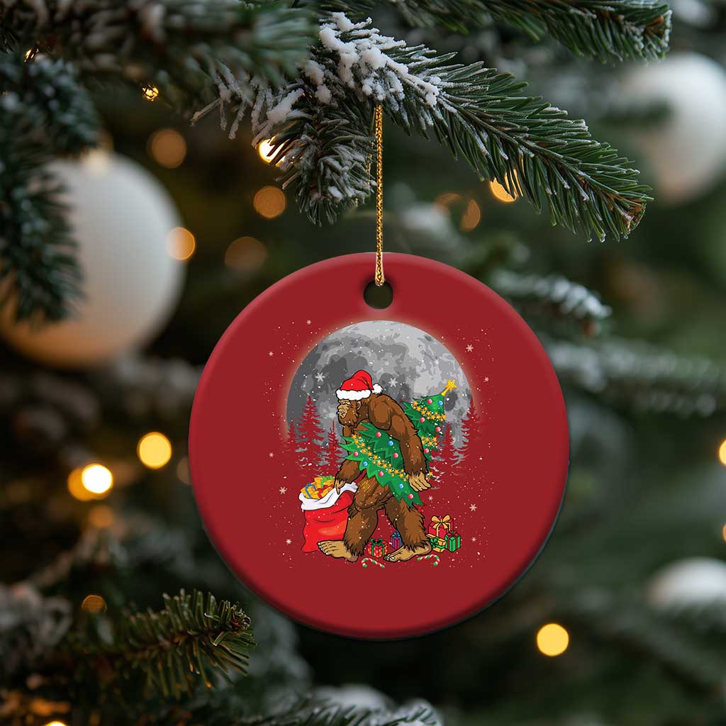 Bigfoot Christmas Tree Lights Christmas Ornament Believe Xmas Sasquatch Lovers Ugly Gift - Wonder Print Shop