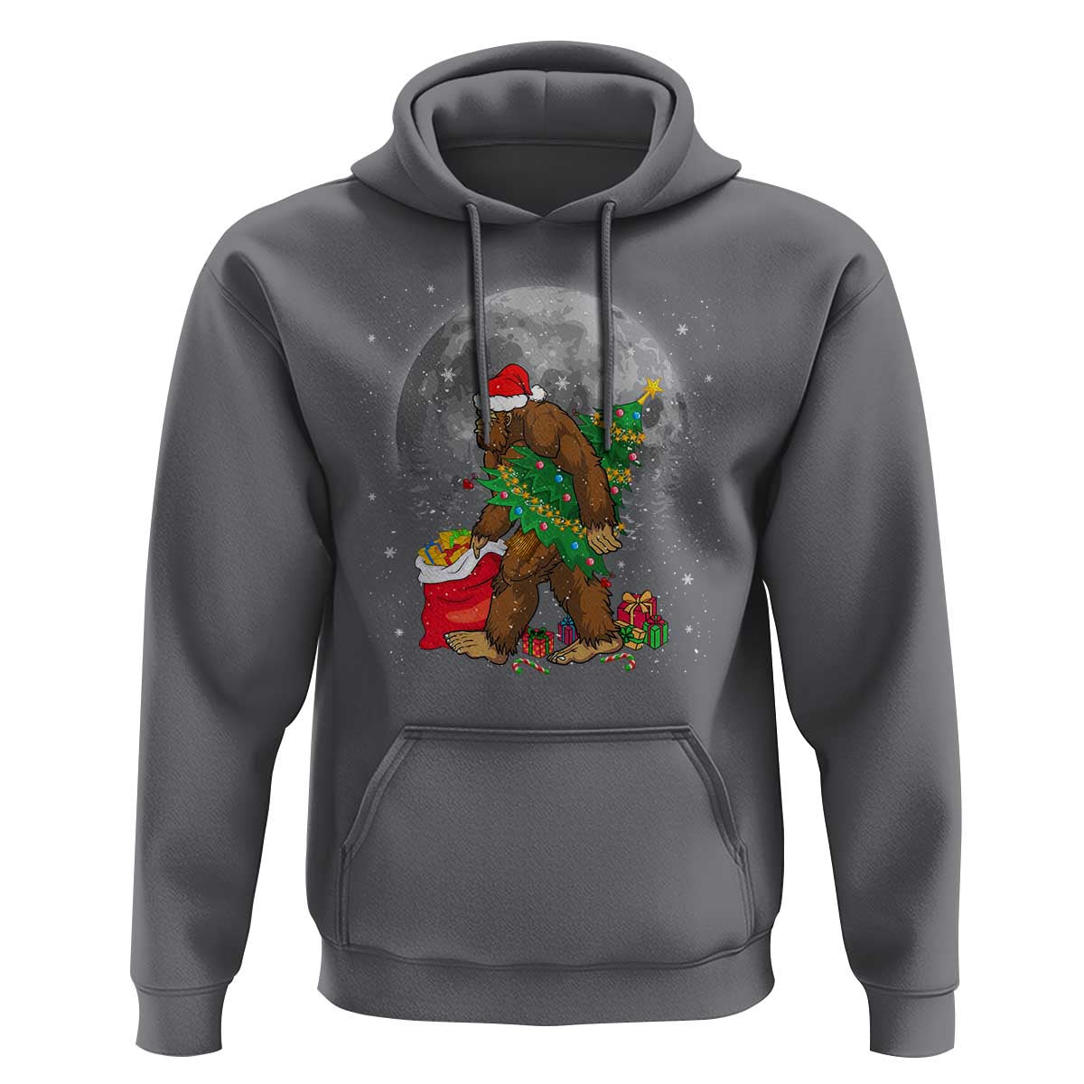 Bigfoot Christmas  Tree Lights Hoodie Believe Xmas Sasquatch Lovers Ugly Gift