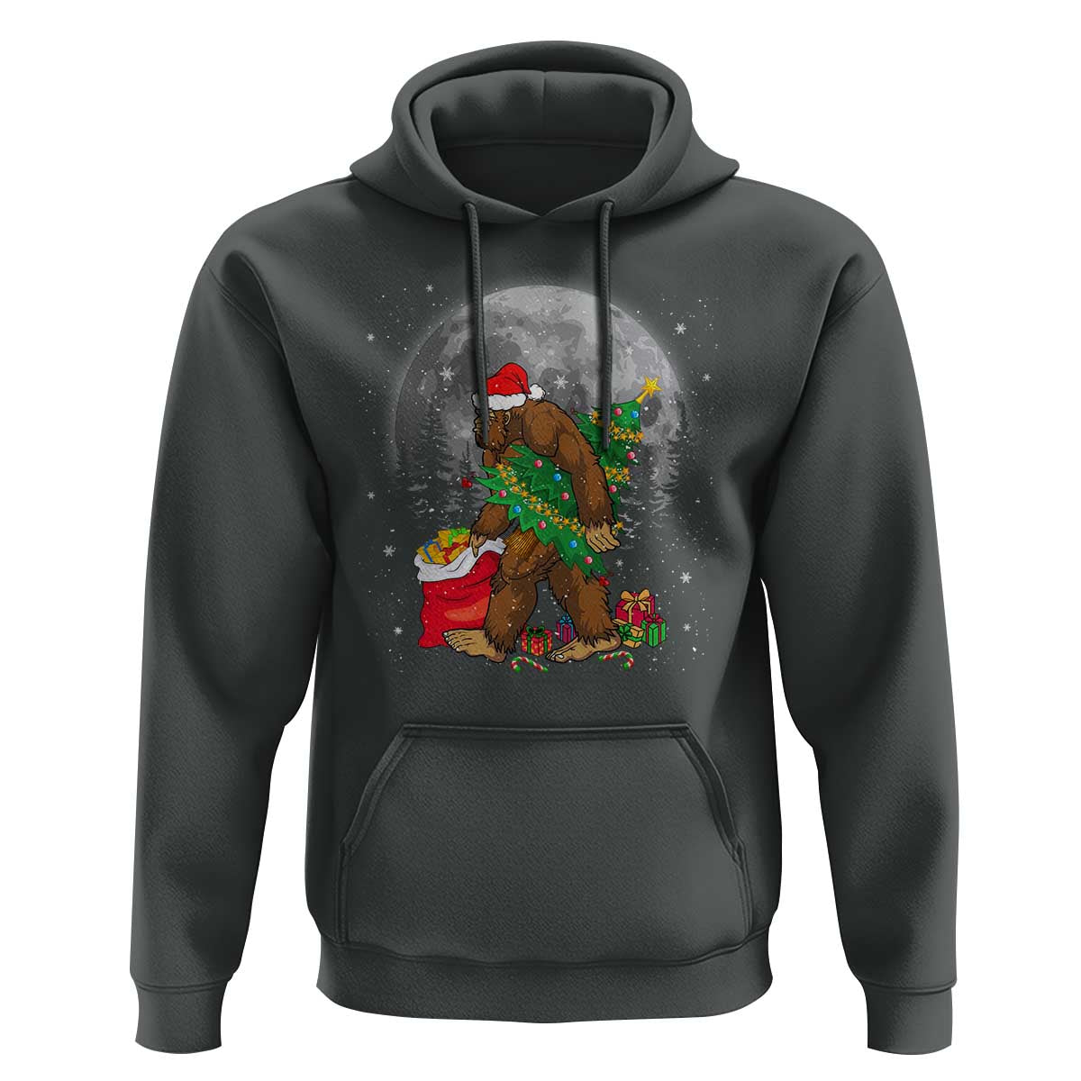 Bigfoot Christmas  Tree Lights Hoodie Believe Xmas Sasquatch Lovers Ugly Gift