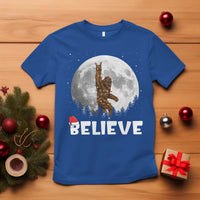 Funny Bigfoot Christmas T Shirt Cool Full Moon & Trees Sasquatch Xmas Lights - Wonder Print Shop