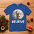 Funny Bigfoot Christmas T Shirt Cool Full Moon & Trees Sasquatch Xmas Lights - Wonder Print Shop
