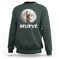Funny Bigfoot Christmas Sweatshirt Cool Full Moon & Trees Sasquatch Xmas Lights - Wonder Print Shop