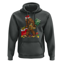 Bigfoot Christmas Hoodie Pineapple Tree Lights Funny Hawaiian Xmas Sasquatch Lovers