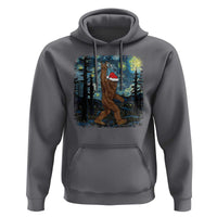 Christmas Bigfoot Starry Night Hoodie Sasquatch Santa Hat Sasquatch Van Gogh Sky Painting Art