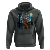 Christmas Bigfoot Starry Night Hoodie Sasquatch Santa Hat Sasquatch Van Gogh Sky Painting Art