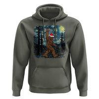 Christmas Bigfoot Starry Night Hoodie Sasquatch Santa Hat Sasquatch Van Gogh Sky Painting Art